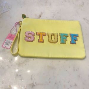 NWT Stoney Clover Lane x Target Light Yellow STUFF Patch Flat Pouch
